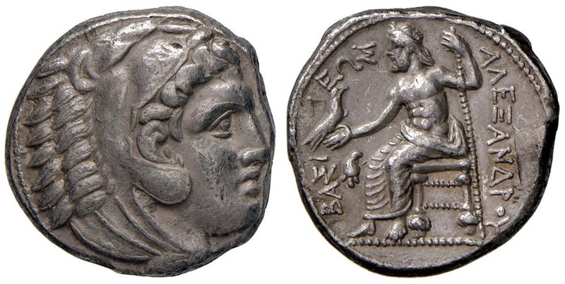MACEDONIA Alessandro III (336-323 a.C.) Tetradramma (Amphipolis) Testa di Eracle...