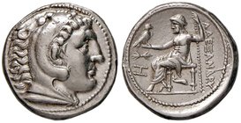 MACEDONIA Alessandro III (336-323 a.C.) Tetradramma (Amphipolis) Testa di Eracle a d. - R/ Zeus seduto a s., nel campo, fulmini e delfino – Price 501 ...