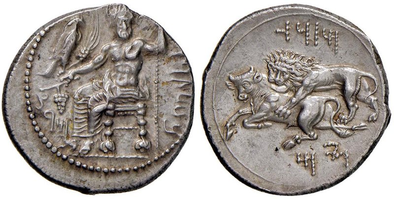 CILICIA Tarso - Mazaios (361-334 a.C.) Statere – Baaltar seduto a s. - R/ Leone ...