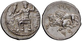 CILICIA Tarso - Mazaios (361-334 a.C.) Statere – Baaltar seduto a s. - R/ Leone che azzanna un toro – SNG France 339 AG (g 10,86) 

qFDC