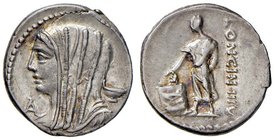 Cassia – L. Cassius Longinus - Denario (63 a.C.) Testa di Vesta a s. – R/ Cittadino votante a s. – B. 10; Cr. 413/1 AG (g 3,87)

qFDC