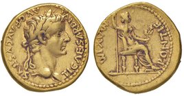 Tiberio (14-37) Aureo (Lugdunum) Testa laureata a d. - R/ Livia seduta a d. – RIC 29 AU (g 7,78) Modesti depositi, tacca ed una limatura al bordo 

...