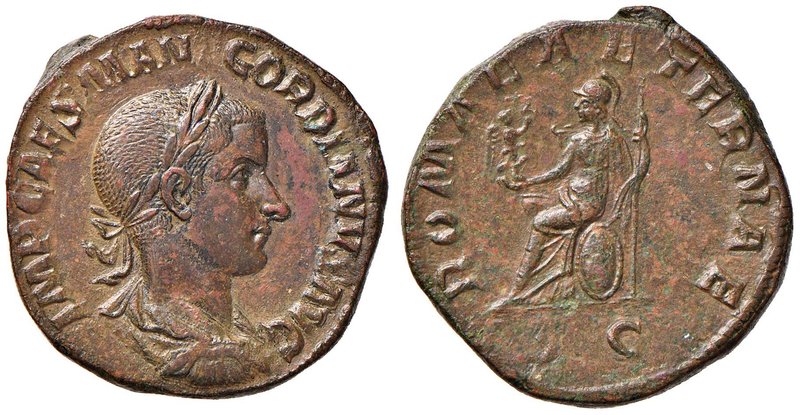 Gordiano III (238-244) Sesterzio – Busto laureato a d. - R/ Roma seduta a s. – R...