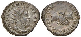 Mario (268-269) Antoniniano (Colonia) Busto radiato a d. – R/ Due mani congiunte – RIC 7 AE (g 3,28) R

qSPL