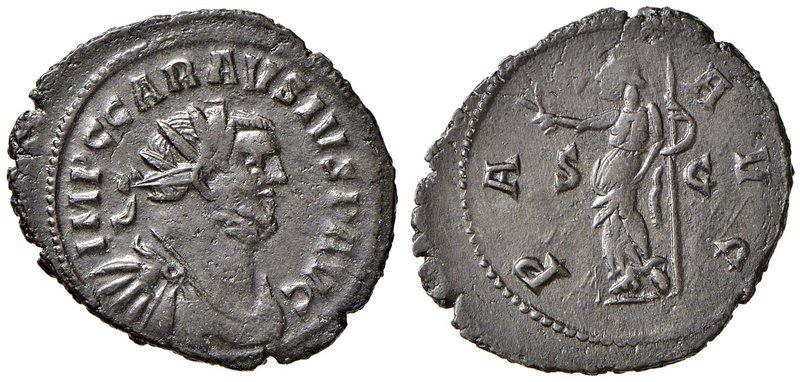 Carausio (287-293) Antoniniano (Londinium) Busto radiato a d. - R/ La Pace stant...