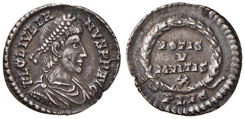 Giuliano II (361-363) Siliqua (Lugdunum) Busto diademato a d. - R/ Scritta in co...