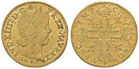 FRANCIA Luigi XIV (1799-1804) Louis d’oro 1649 A – Gad. 245 AU (g 6,77)

BB+