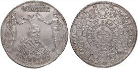 GERMANIA Brunswick-Wolfelbüttel - Herzog August (1635-1666) 6 Tallero – Metallo argentato (g 177,86) Riconio, colpo al bordo

SPL