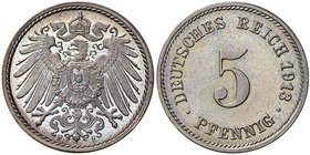GERMANIA Prussia - Guglielmo II (1888-1918) 5 Pfenning 1913 F – KM 11 CuNi

FS