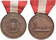 COMO Medaglia 1889 Como per le 5 giornate 1848 – Opus: J. Johnson - AE (g 22,83 – Ø 39 mm) Con nastrino bianco e rosso

FDC