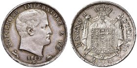 BOLOGNA Napoleone (1805-1814) 2 Lire 1813 Puntali sagomati e 13 ribattuto su altre cifre – Gig. 144a AG (g 9,98) R Un minimo graffietto sulla guancia ...