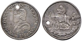 FERRARA Alfonso I (1505-1534) Mezza lira – MIR 278; Bellesia 14 (con l’indicazione di otto esemplari conosciuti!) AG (g 5,76) RRR Dalla Collezione ANP...
