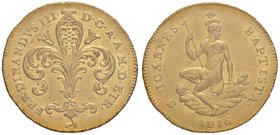 FIRENZE Ferdinando III (1814-1824) Ruspone 1816 – MIR 433/2 AU (g 10,45) R Sigillato qFDC da Simone Rocco di Torrepadula

qFDC
