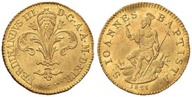 FIRENZE Ferdinando III (1814-1824) Fiorino 1821 – MIR 434/2 AU (g 3,50) RRR Dall’asta UBS 64, lotto 1885. Modeste ondulazioni del tondello

SPL