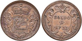 GORIZIA Carlo VI (1711-1740) Soldo 1733 – CNI 1 CU (g 5,44) Minimi depositi verdi al D/ ma esemplare in conservazione eccezionale 

FDC