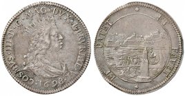 LIVORNO Cosimo III (1670-1723) Tollero 1698 – MIR 64/13 AG (g 27,02) RRR

BB