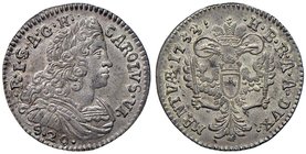 MANTOVA Carlo VI (1707-1740) Lira 1733 – MIR 753/3 MI (g 4,26) Ex Astarte, 30 ottobre 2009, lotto 321, e Numismatica Aretusa, 25 novembre 1994, lotto ...