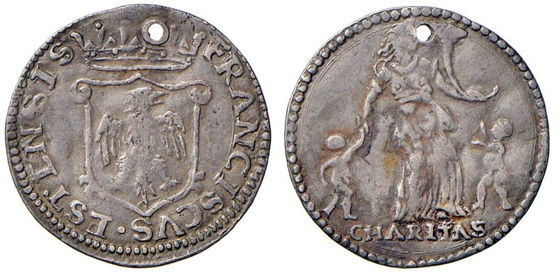 MASSA LOMBARDA Francesco d’Este (1550-1578) Mezzo giulio – MIR 451 AG (g 1,76) R...