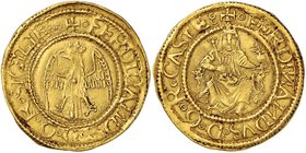 MESSINA Ferdinando il Cattolico (1479-1503) Trionfo – Spahr 21 AU (g 3,52) R Ex collezione Huntington

BB