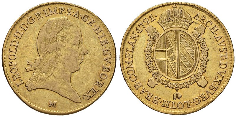 MILANO Leopoldo II (1790-1792) Sovrano 1791 – MIR 462/2 (indicato R/2) AU (g 11,...