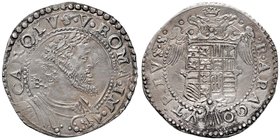 NAPOLI Carlo V (1516-1556) Mezzo Ducato sigla IBR – MIR 135 AG (g 14,82)

BB+/SPL