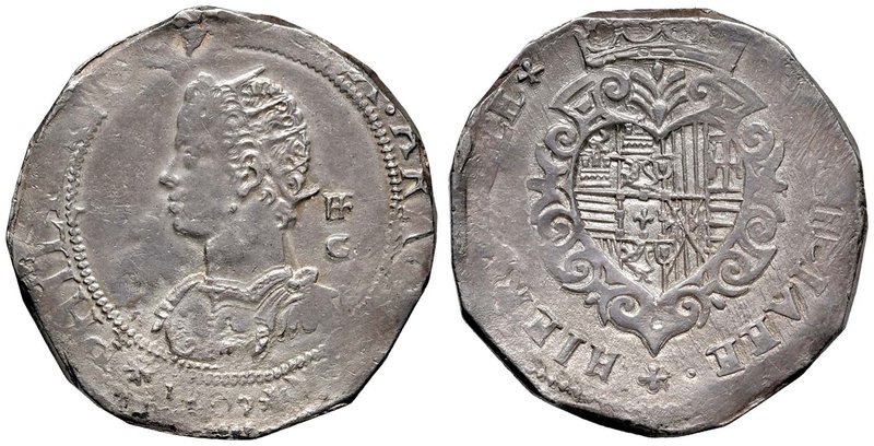 NAPOLI Filippo III (1598-1621) Mezzo Ducato 1609 sigla IAF / G – MIR 202/1 AG (g...