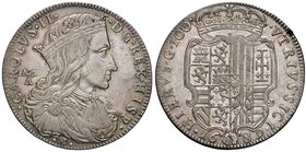 NAPOLI Carlo II (1674-1700) Ducato 1689 – Magliocca 6 AG (g 25,46) Graffietti di conio al D/

SPL