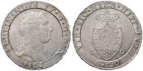 NAPOLI Ferdinando IV (1759-1816) Piastra 1805 – Magliocca 392 AG (g 27,53)

FDC