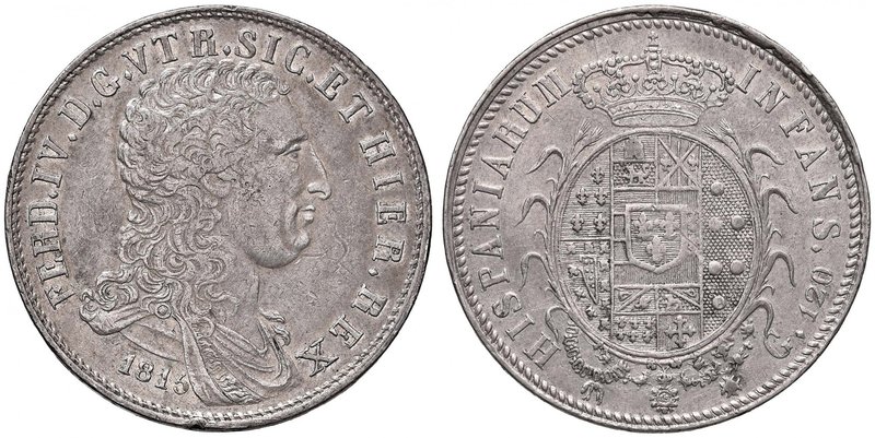 NAPOLI Ferdinando IV (1815-1816) Piastra 1815 – Magliocca 426 AG (g 27,47) RRR M...