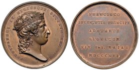 NAPOLI Ferdinando IV (1815-1816) Medaglia 1816 visita del duca di Calabria alla zecca di Napoli – D’Auria 126 AE (g 51,03) RR Conservazione eccezional...