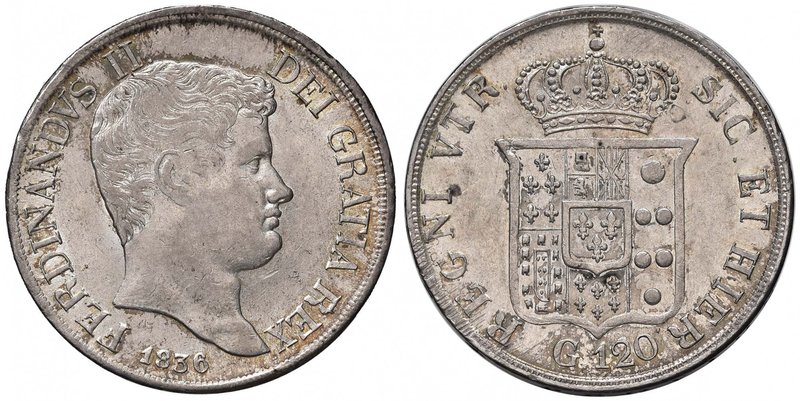 NAPOLI Ferdinando II (1830-1859) Piastra 1836 – Magliocca 542 AG (g 27,42) Conse...