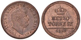 NAPOLI Ferdinando II (1830-1859) Mezzo tornese 1853 – Magliocca 802 CU (g 1,52)

FDC