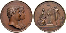 NAPOLI Ferdinando II (1830-1859) Medaglia 1832 Nozze del re con Maria Cristina di Lorena – Opus: Laudicina – AE (g 168,00 – Ø 62mm) Ex Varesi 2017 lot...