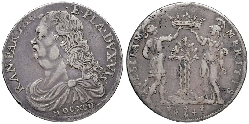 PARMA Ranuccio II Farnese (1646-1694) Ducatone 1692 – MIR 1035 AG (g 31,78) RR E...