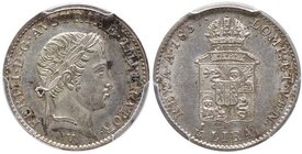 Quarto di lira 1837 – Gig. 84 AG In slab PCGS MS65, il miglior grading per questa moneta 

FDC