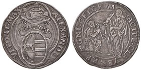Alessandro VI (1492-1503) Doppio grosso – Munt. 15 AG (g 6,91) RR Porosità al R/, bella ed intensa patina

SPL