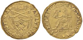 Paolo III (1534-1549) Parma – Scudo d’oro – Munt. 157 AU (g 3,35) Ex Nomisma 45, lotto 1349. Piccola frattura del tondello ma bell’esemplare 

SPL+...