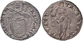 Gregorio XIII (1572-1585) Ancona - Testone – Munt. 218 var. AG (g 9,46)

SPL+