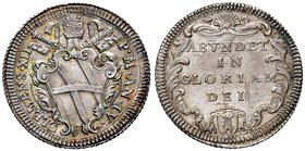 Clemente XII (1730-1740) Giulio A. IV – Munt. 100 AG (g 2,71) RR Splendida patina iridescente

qFDC