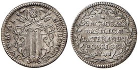 Benedetto XIV (1740-1758) Grosso 1741 A. I del Possesso – Munt. 106 AG (g 1,27) RRR 

BB+