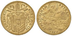 Clemente XIII (1758-1769) Zecchino 1760 A. III – Munt. 4 AU (g 3,40)

SPL/FDC