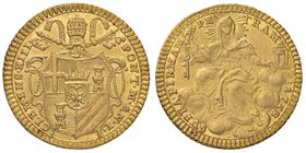 Clemente XIII (1758-1769) Mezzo zecchino 1758 A. I – Munt. 8 AU (g 1,70) R 

SPL+