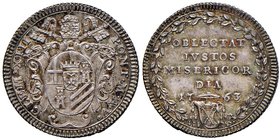 Clemente XIII (1758-1769) Giulio 1763 A. V – Munt. 20 AG (g 2,66) Bella patina iridescente 

qFDC