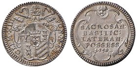 Clemente XIII (1758-1769) Grosso 1758 A. I del Possesso – Munt. 27 AG (g 1,27) RRR 

SPL+