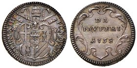 Clemente XIII (1758-1769) Grosso 1758 A. I – Munt. 24 AG (g 1,34) Conservazione eccezionale con bellissima patina

FDC