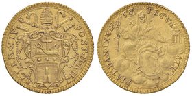 Clemente XIV (1769-1774-1721) Zecchino 1770 A. II – Munt. 1a AU (g 3,45)

SPL