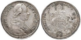 Pio VI (1774-1799) Mezzo scudo 1777 A. III – Munt. 23 AG (g 13,22)

BB