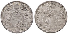 Pio VI (1774-1799) Quinto di scudo 1790 A. IXV – Munt. 46a AG (g 5,33) Una modesta ossidazione al D/ ma splendido esemplare

qFDC