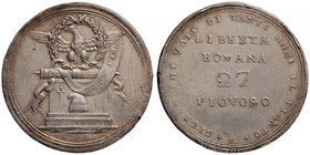 Repubblica romana (1798-1799) Medaglia 27 Piovoso – Pag. 3; Bruni 74 AG (g 20,82) RR Graffi nel campo del D/

BB