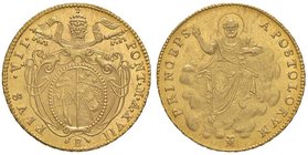 Pio VII (1800-1823) Bologna – Doppia A. XVII – Nomisma 17 AU (g 5,49) Minimi graffietti di conio al D/ ma bell’esemplare

SPL+